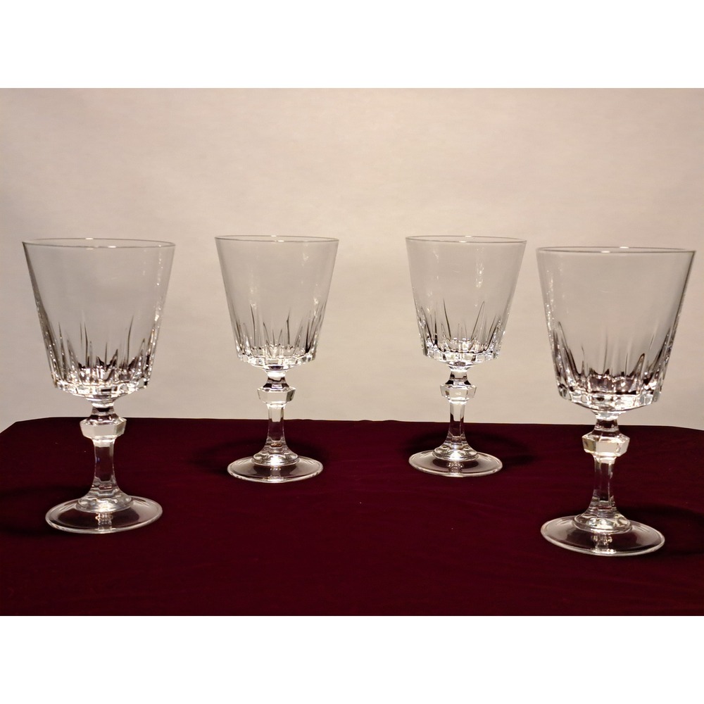VTG. Princess House #750 "Esprit" Crystal Water Goblet /Wine Glass - Set Of 4‎